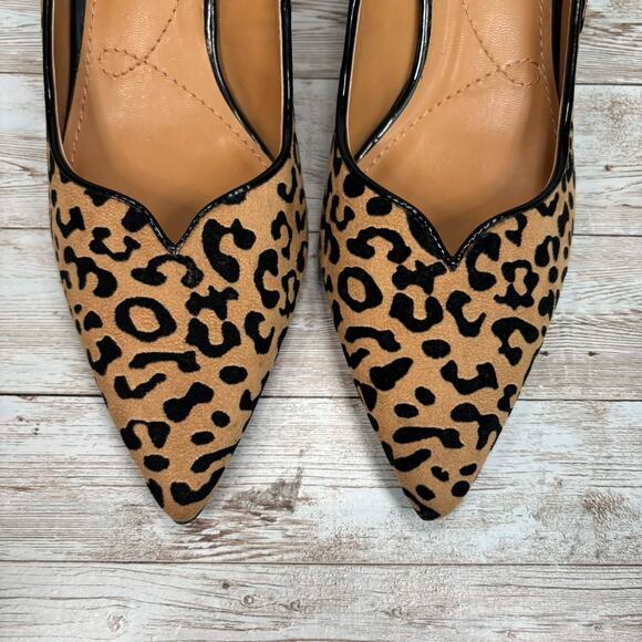 J RENEE Alipha Pumps 8.5 Cheetah Suede Pointed Toe Professional Classic Heels - Picture 5 of 12